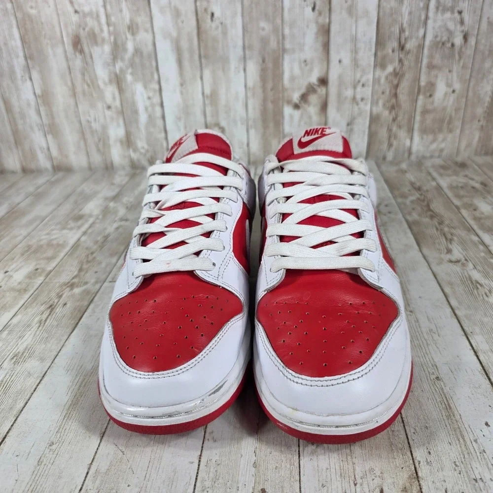 Nike Dunk Low Retro Red White Leather Sneakers Casual Shoes DD1391-600 9‎